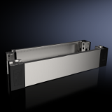 VX Base/plinth corner piece, with base/plinth trim panel - front and rear stainless steel